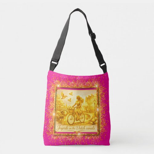 Gold Amsterdam Arched Bridges Charm Crossbody Bag