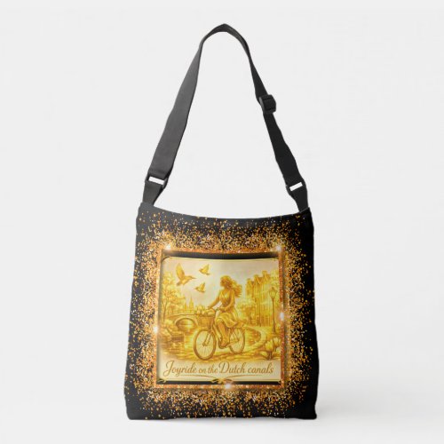 Gold Amsterdam Arched Bridges Charm Crossbody Bag