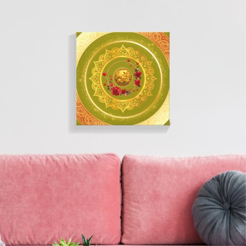 Gold Amsterdam Arched BridgeStretched Canvas Print