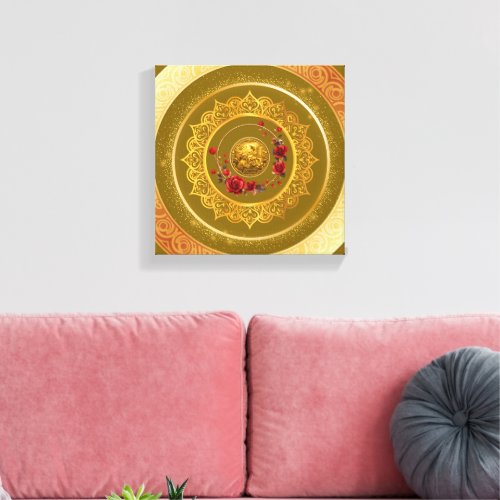 Gold Amsterdam Arched BridgeStretched Canvas Print