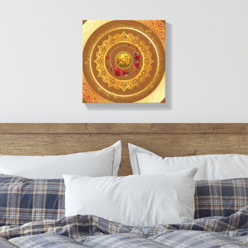 Gold Amsterdam Arched BridgeStretched Canvas Print