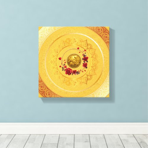 Gold Amsterdam Arched BridgeStretched Canvas Print