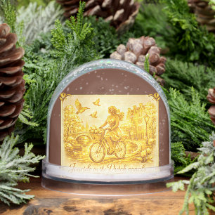 Gold Amsterdam Romantic Elegant Vintage StreetRide Snow Globe