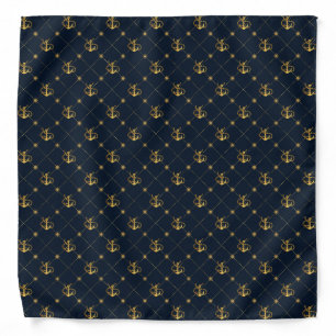 Gold Anchor Bandana