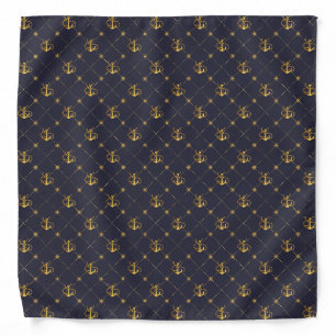 Gold Anchor Bandana