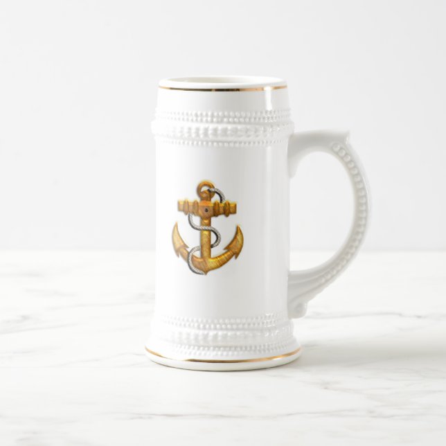 Gold Anchor Beer Stein (Right)