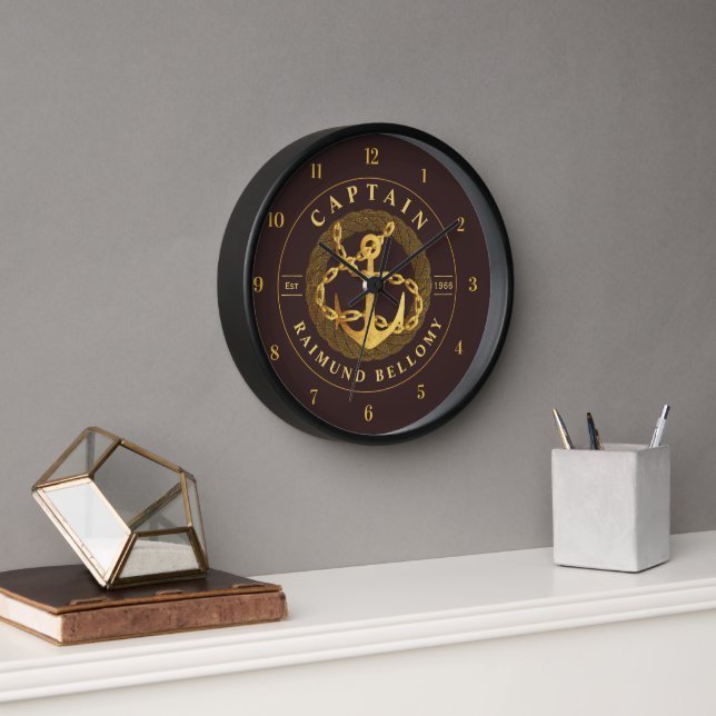 Gold Anchor Clock (Office)