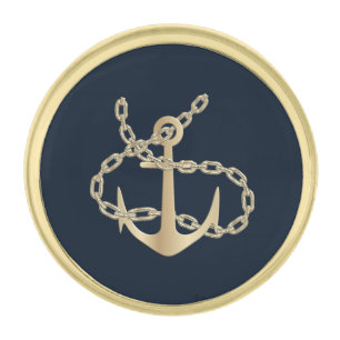 Gold Anchor Finish Lapel Pin