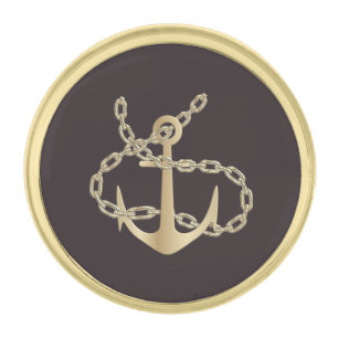 Gold Anchor Finish Lapel Pin
