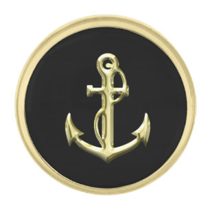 Gold Anchor Finish Lapel Pin