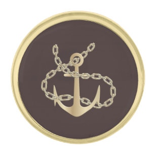 Gold Anchor Finish Lapel Pin