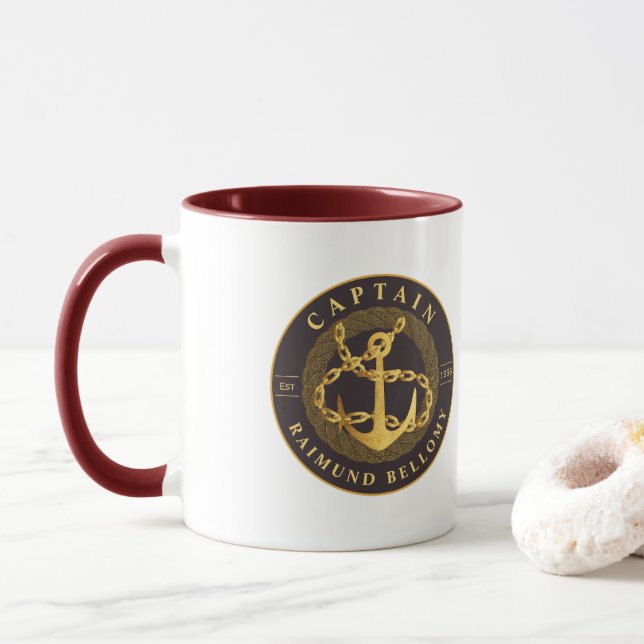 Gold Anchor Mug (With Donut)