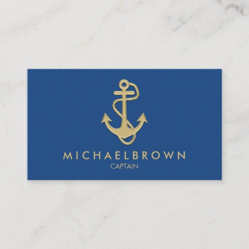 Gold Anchor Nautical Business Card