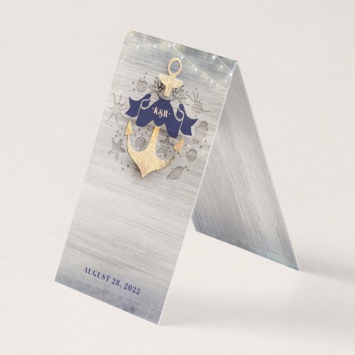 Gold Anchor Nautical Wedding  Additional Card