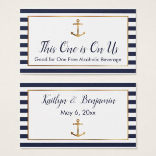 Gold Anchor + Navy and White Stripes Drink Tickets