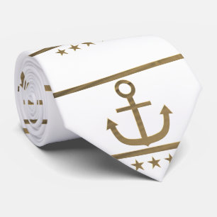 gold anchor on white background tie