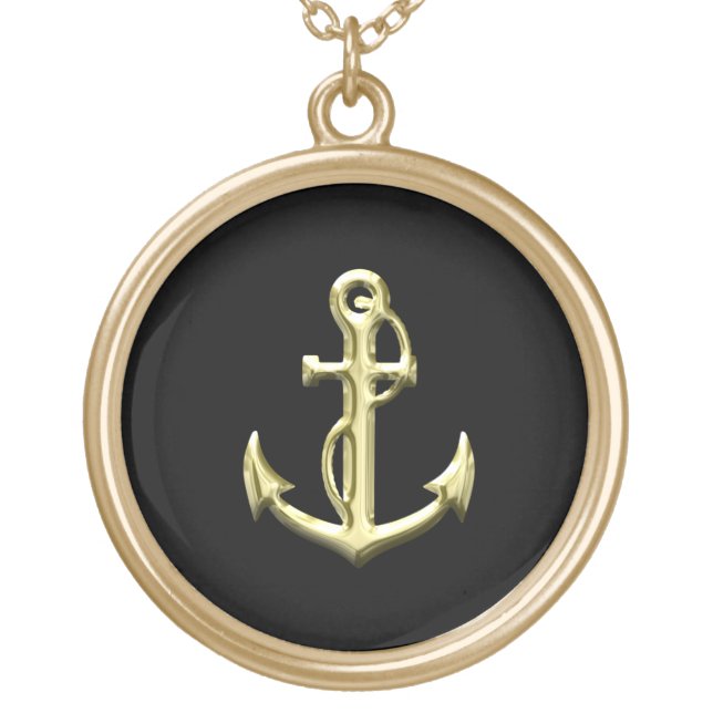 Gold Anchor Plated Necklace (Front)