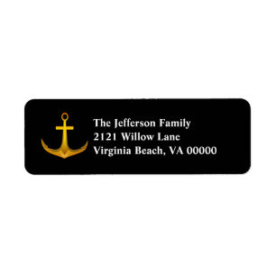 Gold Anchor Return Address Labels