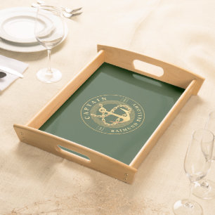 Gold Anchor Serving Tray