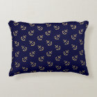 Gold Anchors Navy Blue Background Pattern