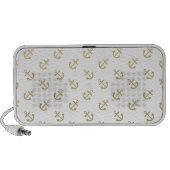 Gold Anchors White Background Pattern Speaker (Front)