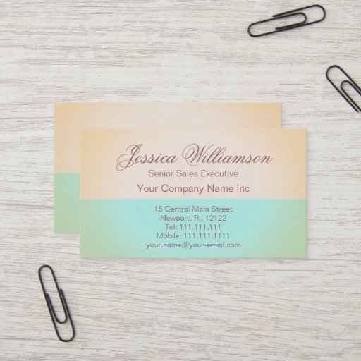 Customizable Gold and Aqua Elegant Contemporary Lady's Chic Business Card Template
