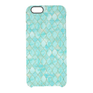 Gold and Aqua Maroccan pattern Clear iPhone 6/6S Case