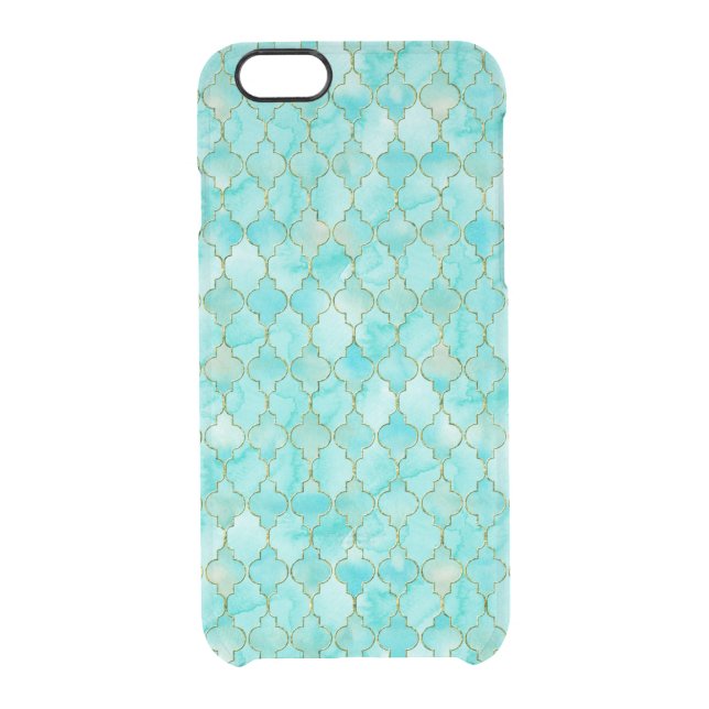 Gold and Aqua Maroccan pattern Uncommon iPhone Case (Back)