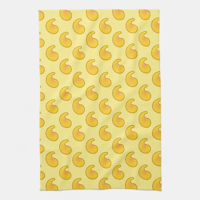 Gold and banana yellow paisley towel (Vertical)