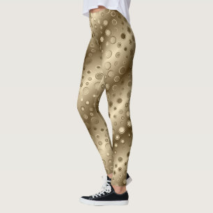 Gold And Beige Circles Leggings