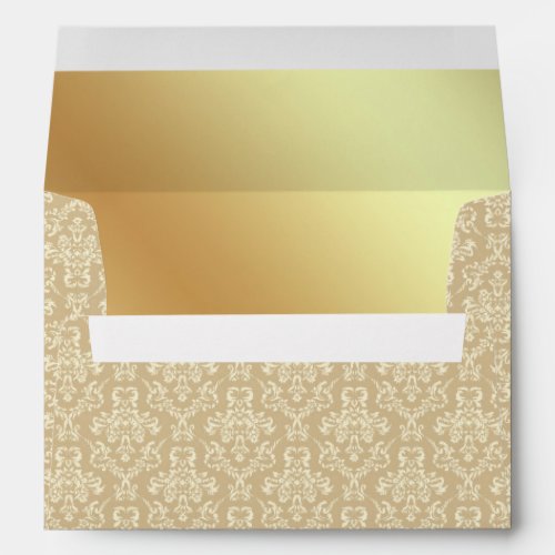 Gold and Beige Damask Envelope