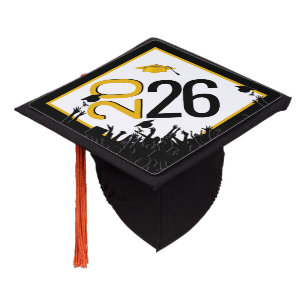 Gold and Black 2026 Graduation Cap Topper