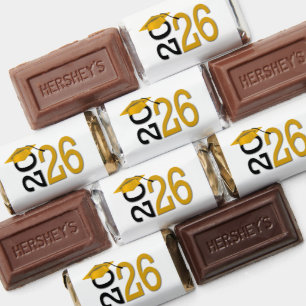 Gold and Black 2026 Graduation Party Hershey's Miniatures