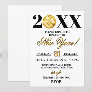 Gold and Black 2026 New Years Eve Party Invitation