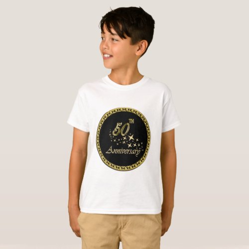 Gold and black 50th Anniversary Celebration T_Shirt