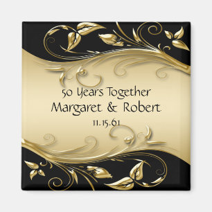 Gold and Black 50th Anniversary Magnet