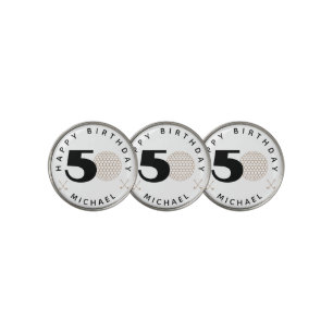 Gold And Black 50th birthday Golf Ball Marker
