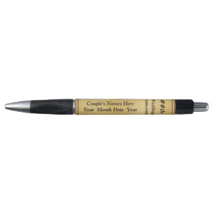 Gold and Black 50th Wedding Anniversary Pens Gifts