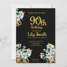 Gold and Black 90th Birthday