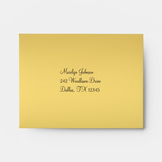 Gold and Black A2 Envelope for RSVP Card (Front)