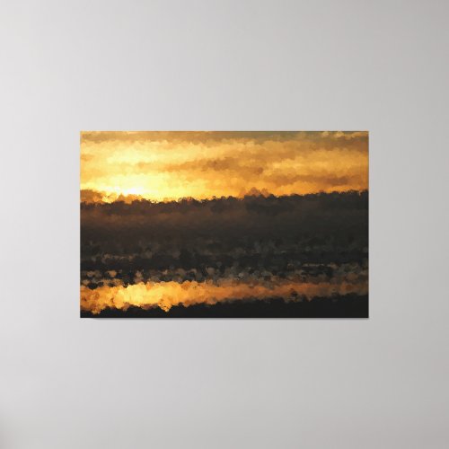 Gold and Black Abstract Canvas Print
