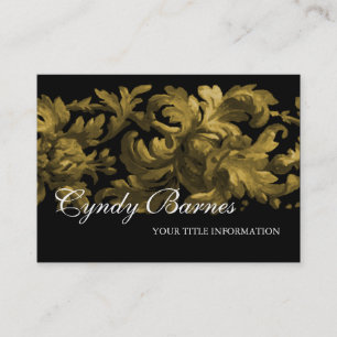 Gold and Black Acanthus Scroll Business Card