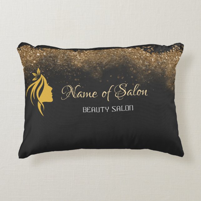 Gold and black   accent pillow (Front)