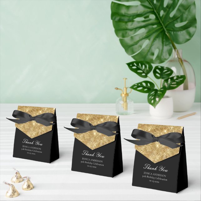Gold and Black ANY Event Custom Favor Boxes (Multiple)