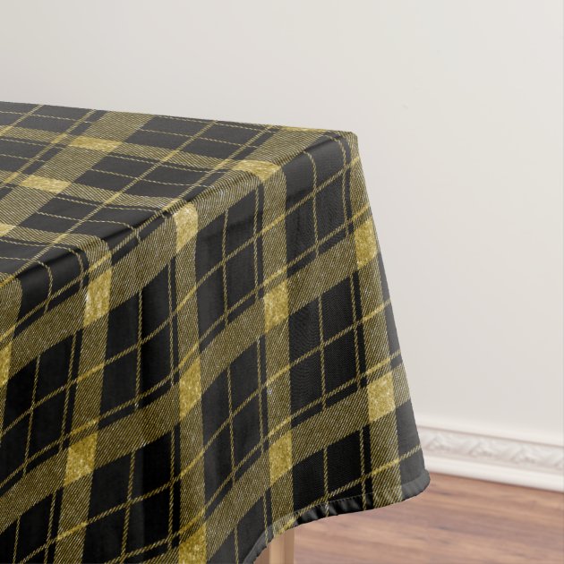 grey plaid tablecloth