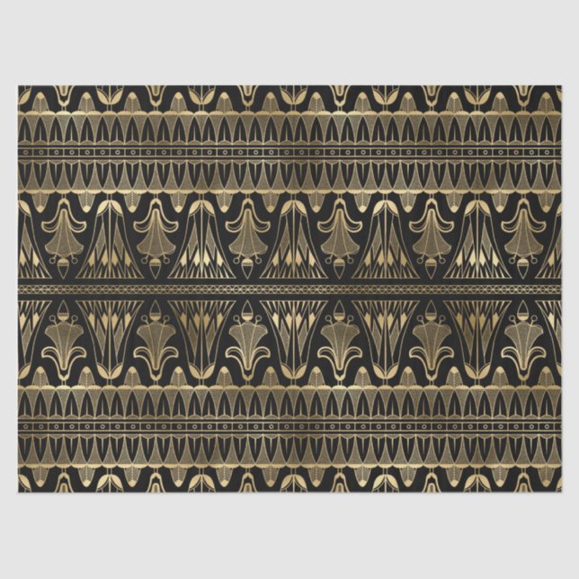 Gold and Black Art Deco Decoupage Tissue Paper (Front)