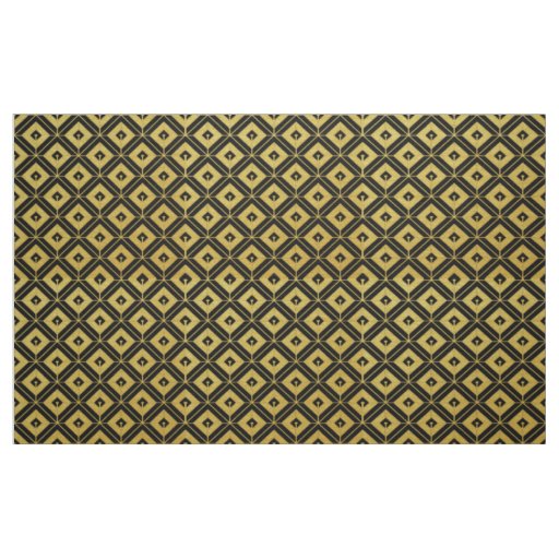 Gold and Black Art Deco Fabric