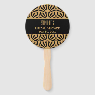 Gold and Black Art Deco Fan Flowers Bridal Shower