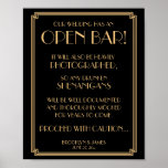 Gold And Black Art Deco Gatsby Open Bar Sign 8x10 at Zazzle