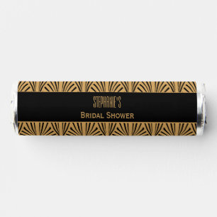 Gold and Black Art Deco Pattern Bridal Shower Breath Savers® Mints